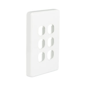 NLS 30606 | 6 GANG SWITCH PLATE ONLY ‘ CLASSIC’ STYLE ‘ WHITE