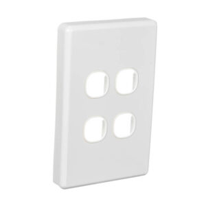 NLS 30604 | 4 GANG SWITCH PLATE ONLY ‘ CLASSIC’ STYLE ‘ WHITE