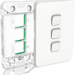 CLIPSAL ICONIC 3 GANG GRID AND SKIN 3043VH-VW