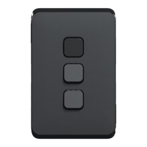 Clipsal iconic black 3 gang switch cover only 3043C-XB