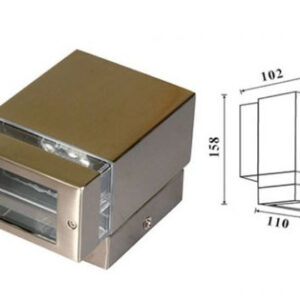 3A SQUARE DOWN WALL LIGHT WITH CLEAR PC DIFFUSER (257-1)