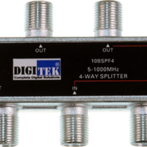 Digitek 4 Way 5-1000MHz F Type Splitter – 1 Leg Power Pass