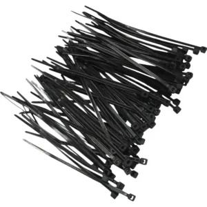 450mm x 7.6mm black cable ties (100 pack)