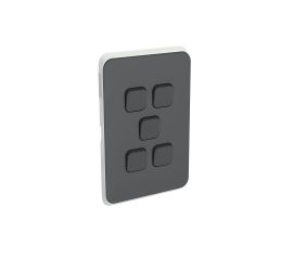 Clipsal iconic anthracite 5 gang switch cover only 3045C-AN