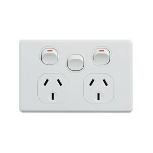 TESLA SLIMLINE 10A DOUBLE POWER POINT WITH EXTRA SWITCH