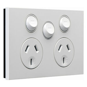 CLIPSAL ZEN DOUBLE POWER POINT WITH EXTRA SWITCH